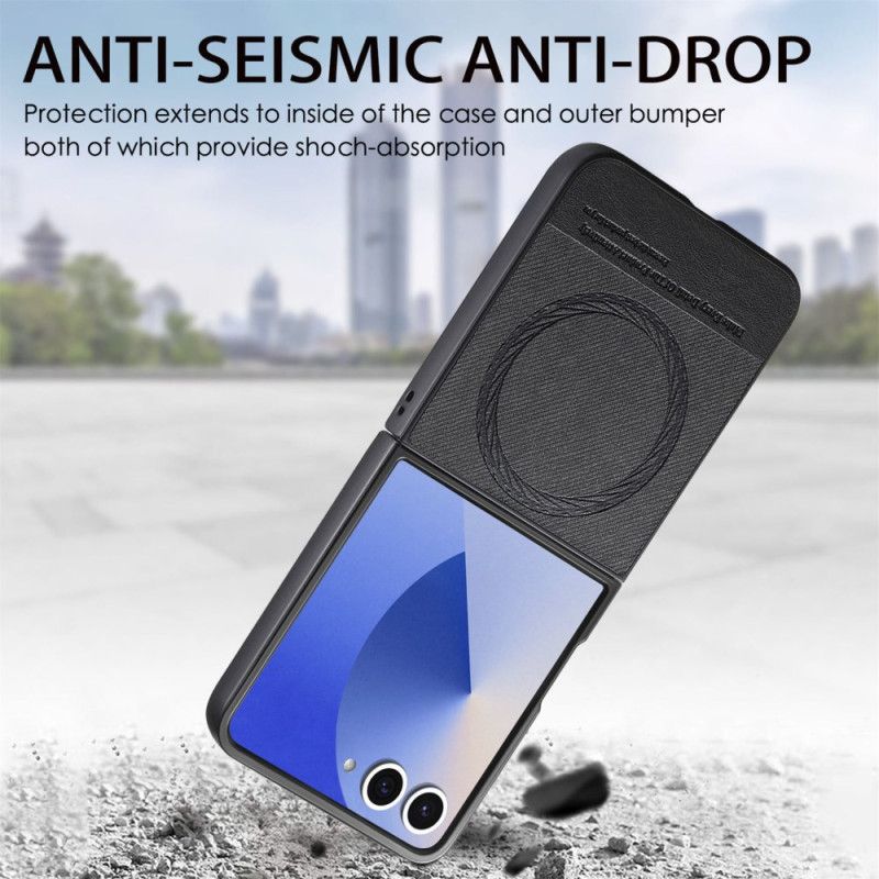 Cover Samsung Galaxy Z Flip 7 Magsafe-kompatibel Denim-tekstureret Læder