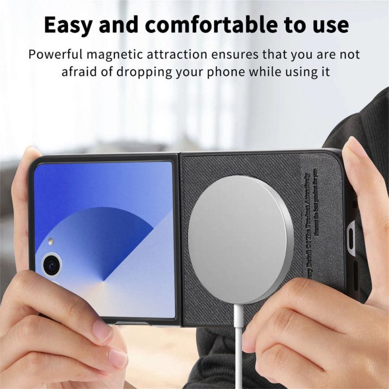 Cover Samsung Galaxy Z Flip 7 Magsafe-kompatibel Denim-tekstureret Læder