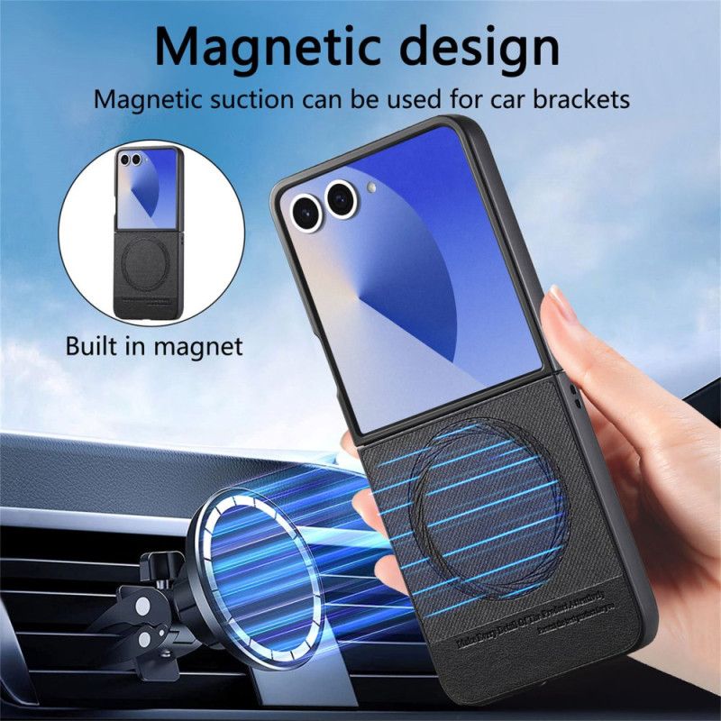 Cover Samsung Galaxy Z Flip 7 Magsafe-kompatibel Denim-tekstureret Læder