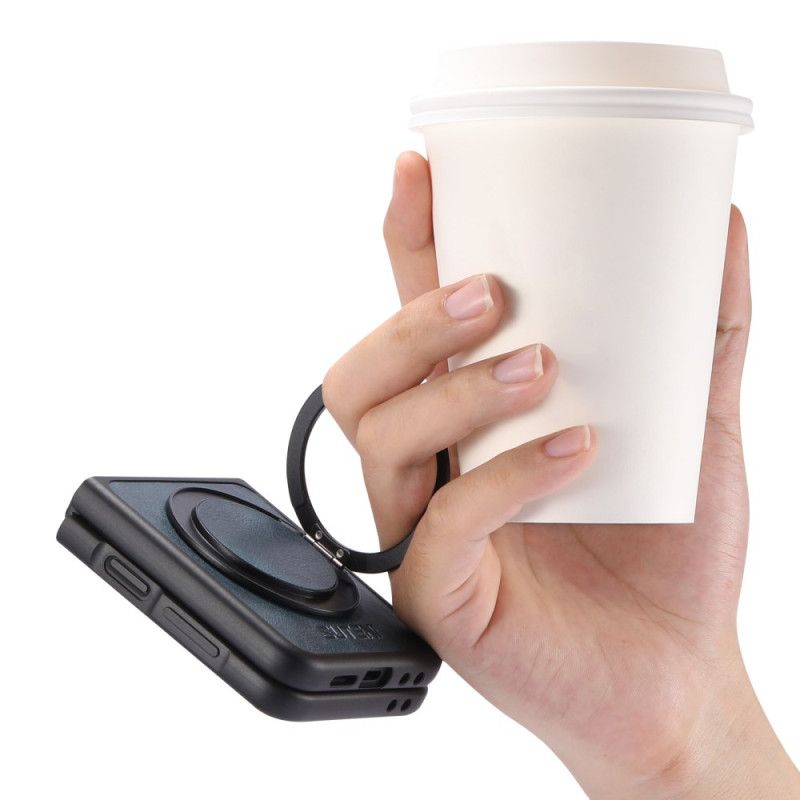 Cover Samsung Galaxy Z Flip 7 Magsafe-kompatibel Lædereffekt Suteni Ringholder