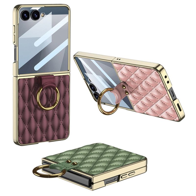 Cover Samsung Galaxy Z Flip 7 Quiltet Design Med Ringholder