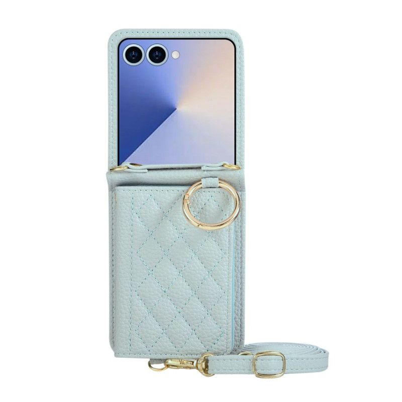 Cover Samsung Galaxy Z Flip 7 Quiltet Pung Med Skulderrem