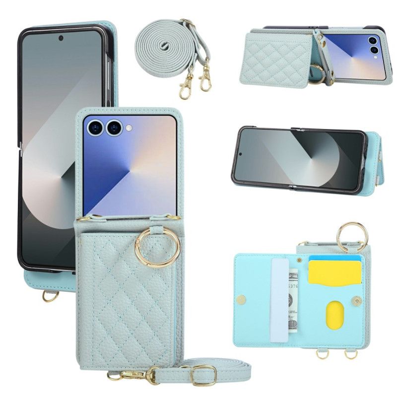 Cover Samsung Galaxy Z Flip 7 Quiltet Pung Med Skulderrem