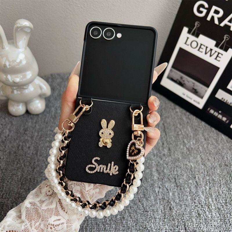 Cover Samsung Galaxy Z Flip 7 Smiley Bunny Med Armbånd