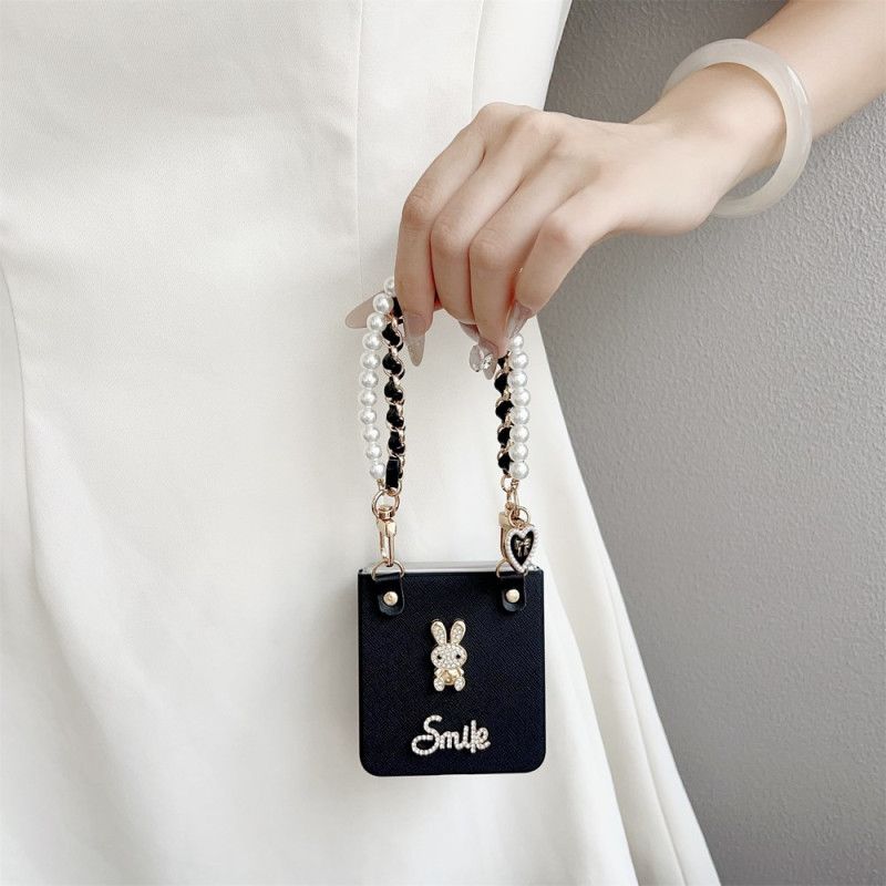 Cover Samsung Galaxy Z Flip 7 Smiley Bunny Med Armbånd