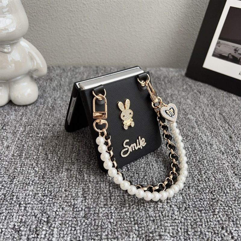 Cover Samsung Galaxy Z Flip 7 Smiley Bunny Med Armbånd