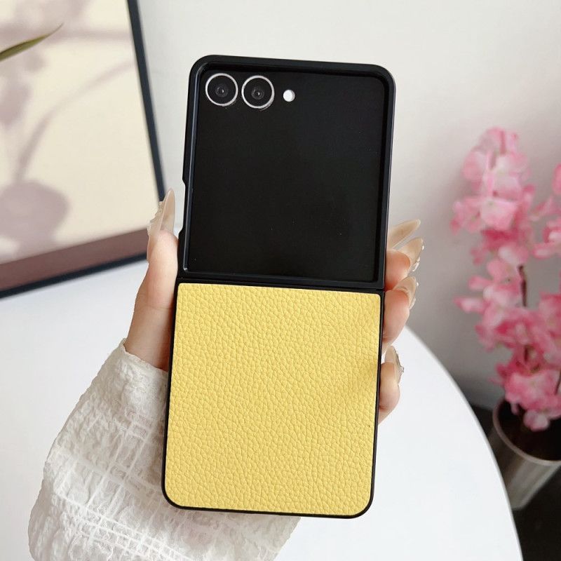 Cover Samsung Galaxy Z Flip 7 Tekstureret Lædereffekt