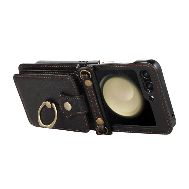 Cover Samsung Galaxy Z Flip 7 Telefon Etui Kortholder Og Skulderrem