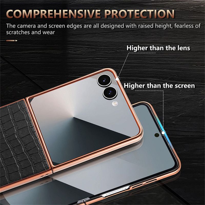 Cover Samsung Galaxy Z Flip 7 Telefon Etui Krokodillestil