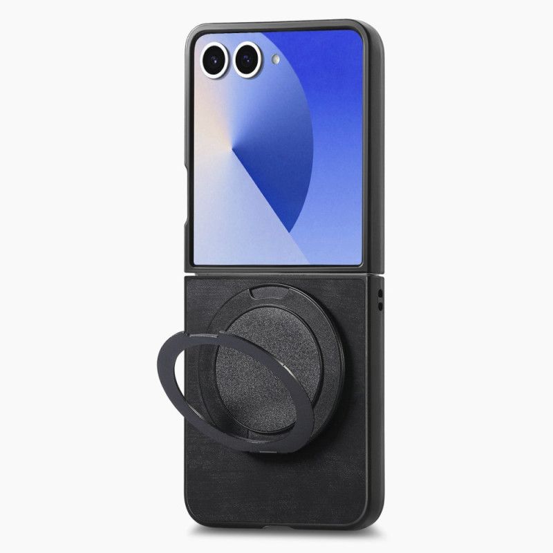 Cover Samsung Galaxy Z Flip 7 Telefon Etui Lædereffekt Med Roterende Stativ