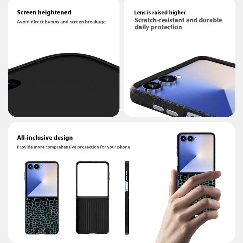 Cover Samsung Galaxy Z Flip 7 Telefon Etui Magsafe-kompatibel Krokodilletekstur Abeel