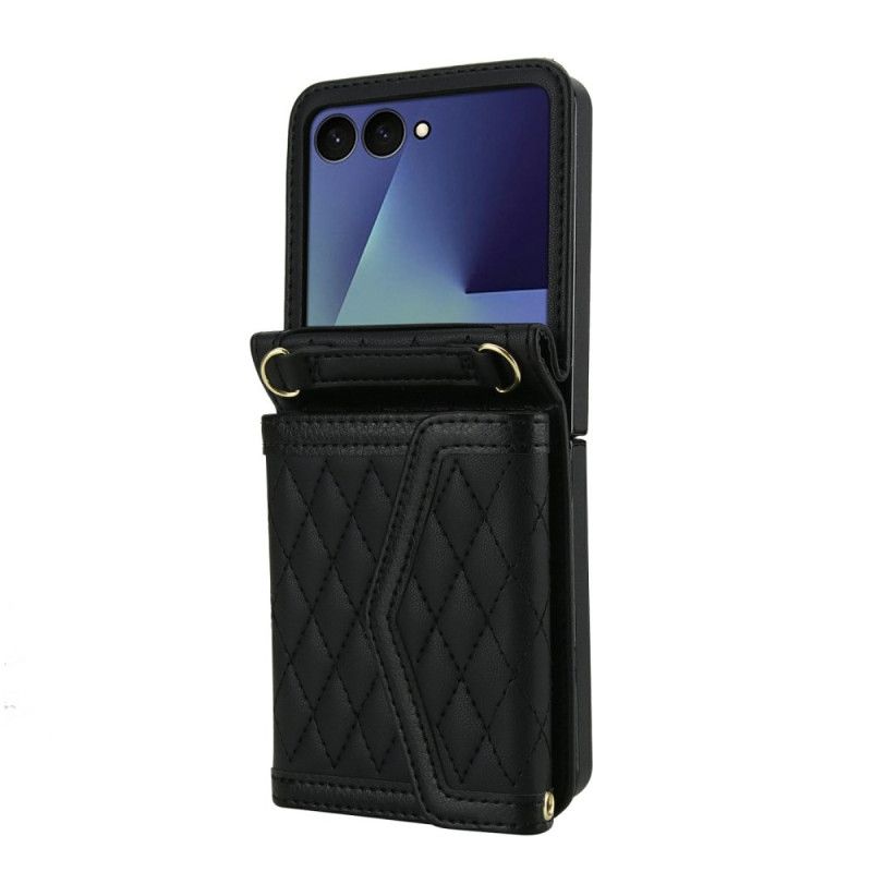 Cover Samsung Galaxy Z Flip 7 Telefon Etui Polstret Kortholder Og Skulderrem