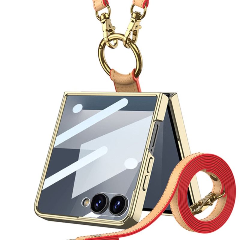 Cover Samsung Galaxy Z Flip 7 Telefon Etui Ringholder Og Aftagelig Skulderrem