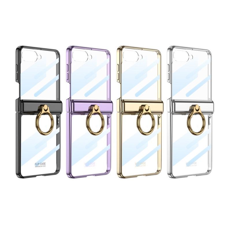 Cover Samsung Galaxy Z Flip 7 Transparent Med Stativ Og Magnetisk Beskyttelse Gkk