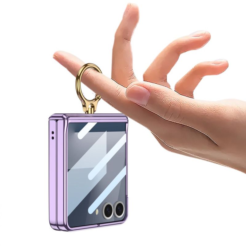 Cover Samsung Galaxy Z Flip 7 Transparent Med Stativ Og Magnetisk Beskyttelse Gkk