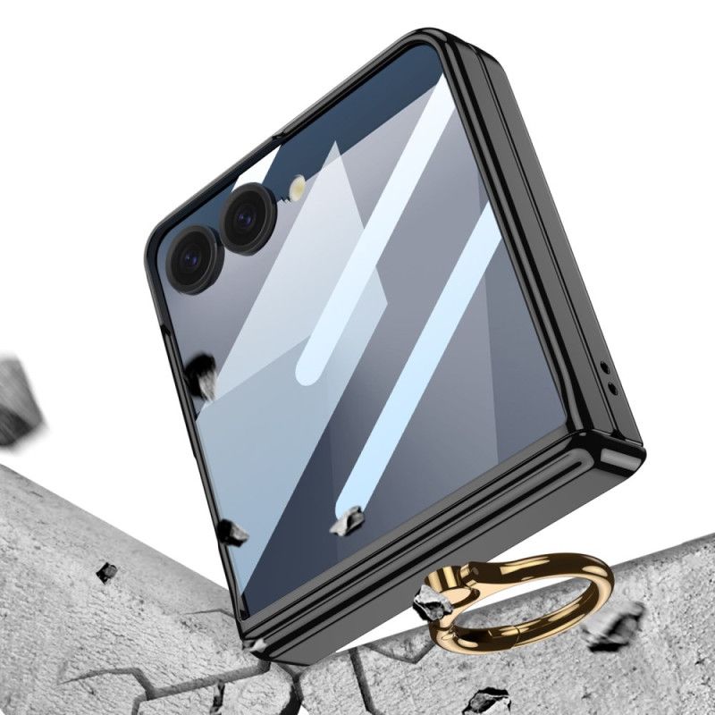 Cover Samsung Galaxy Z Flip 7 Transparent Med Stativ Og Magnetisk Beskyttelse Gkk