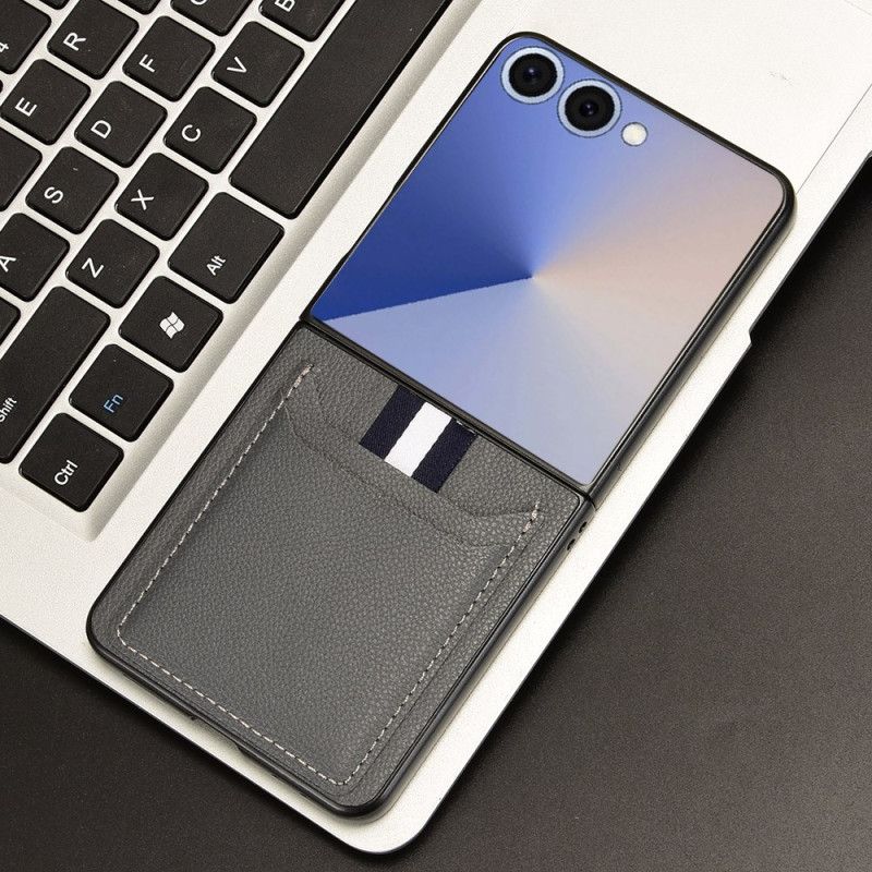Cover Til Samsung Galaxy Z Flip 7 Kortholder I Læderstil