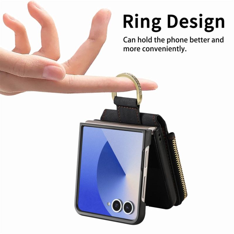 Cover Til Samsung Galaxy Z Flip 7 Lynlåslomme Og Kortholder