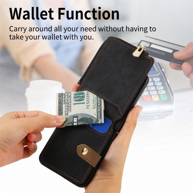 Cover Til Samsung Galaxy Z Flip 7 Lynlåslomme Og Kortholder