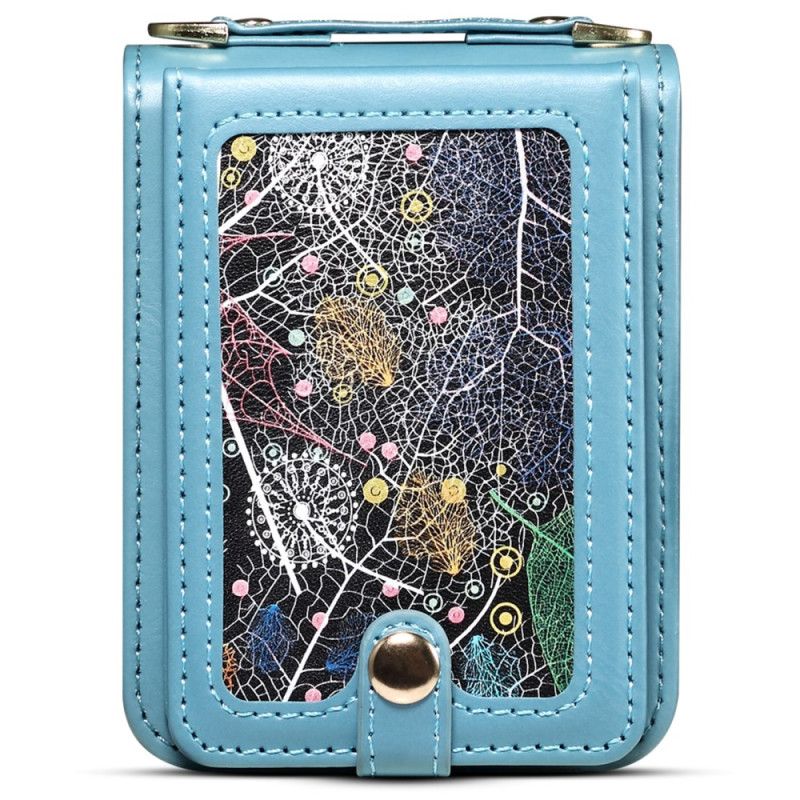 Cover Til Samsung Galaxy Z Flip 7 Marmoreret Kortholder Og Skulderrem