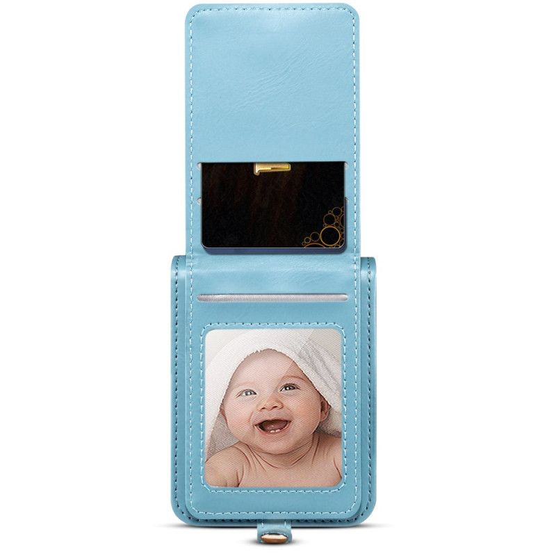 Cover Til Samsung Galaxy Z Flip 7 Marmoreret Kortholder Og Skulderrem