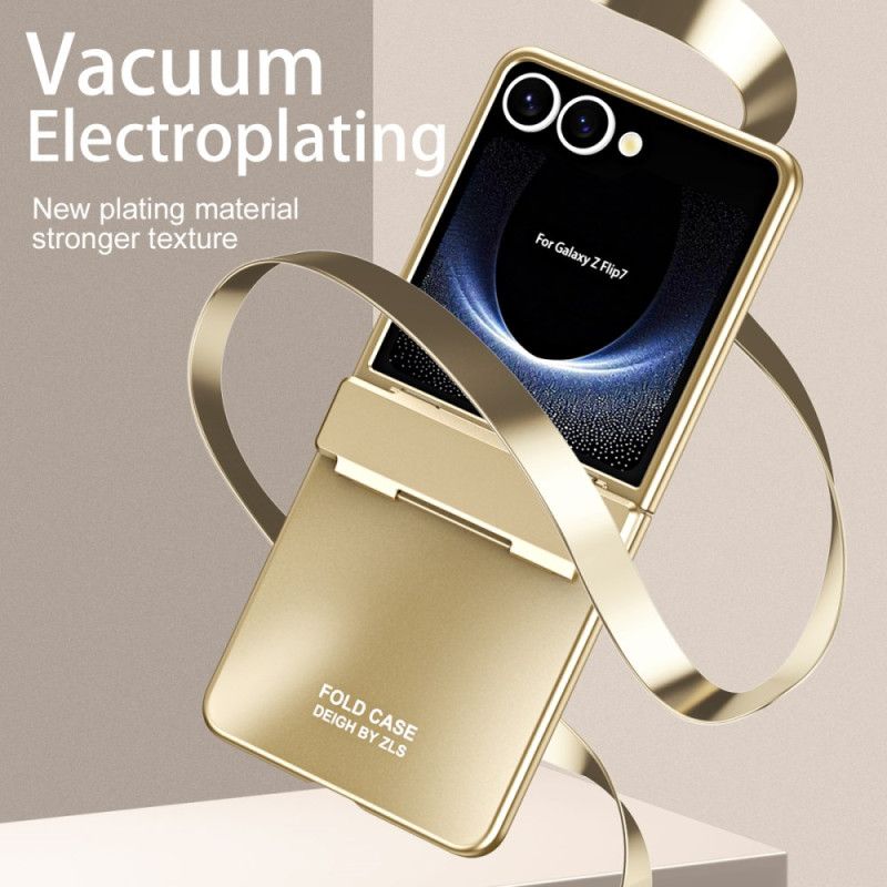 Cover Til Samsung Galaxy Z Flip 7 Metallisk Effekt Med Skærmbeskytter