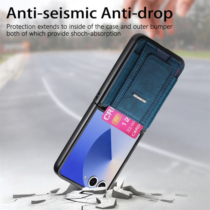 Cover Til Samsung Galaxy Z Flip 7 Retro Holder Og Kortholder
