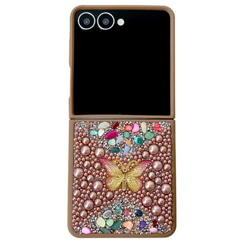 Cover Til Samsung Galaxy Z Flip 7 Rhinstenssommerfugledekoration