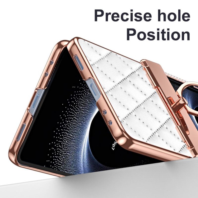 Cover Til Samsung Galaxy Z Flip 7 Ringstativ Og Rhinstensdekoration