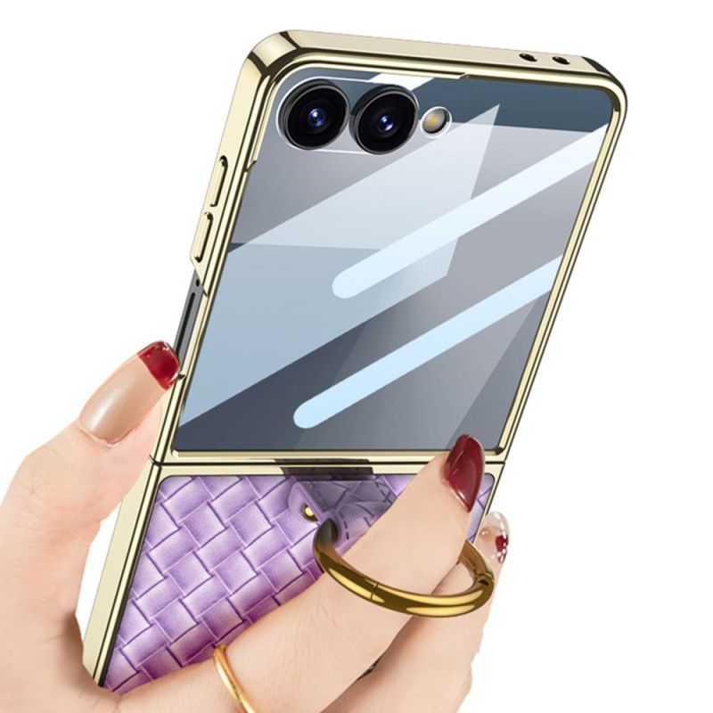 Cover Til Samsung Galaxy Z Flip 7 Vævet Tekstur Med Ringholder