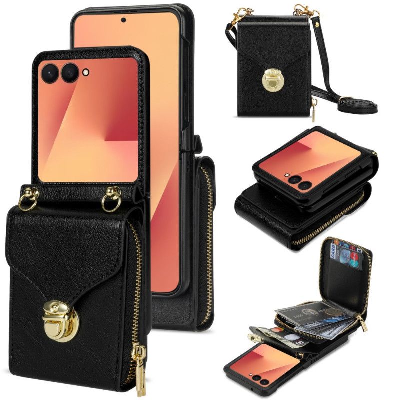 Etui Samsung Galaxy Z Flip 7 Lynlåspung Og Skulderrem