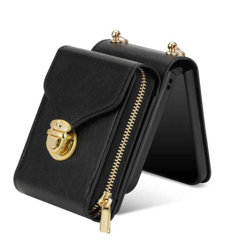 Etui Samsung Galaxy Z Flip 7 Lynlåspung Og Skulderrem