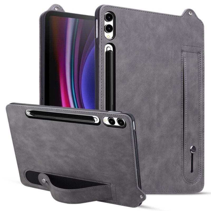Cover Samsung Galaxy Tab S10 Plus Stylusholder Og Rem Med Lædereffekt