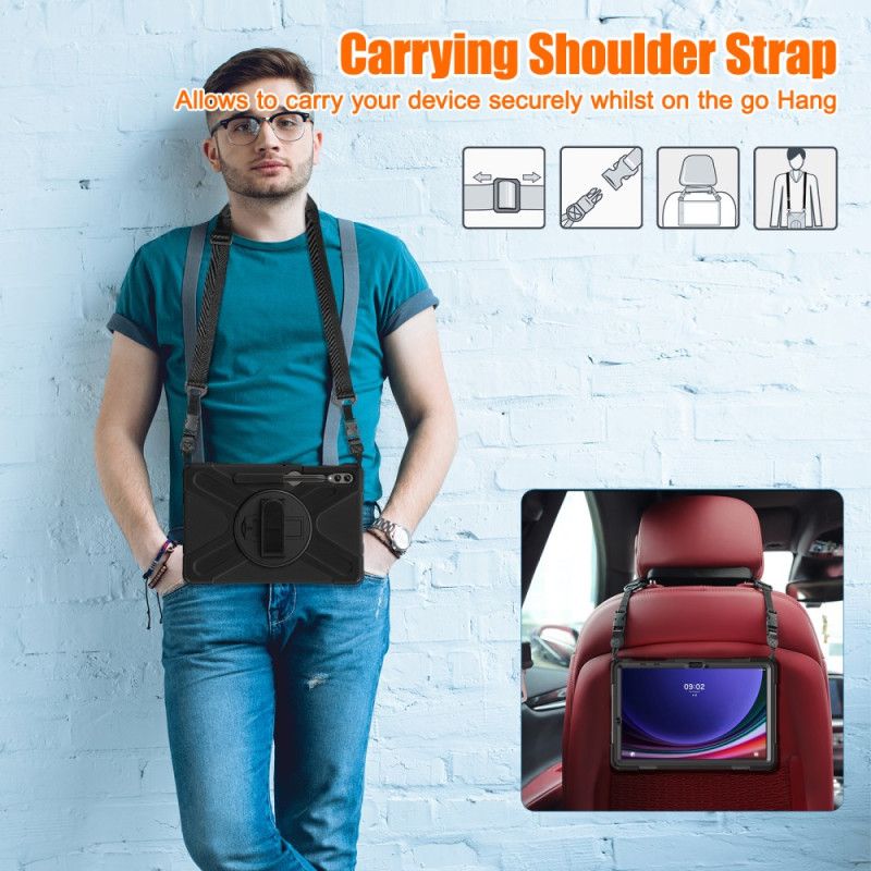 Cover Til Samsung Galaxy Tab S10 Plus Holdbar Stativ Og Skulderrem