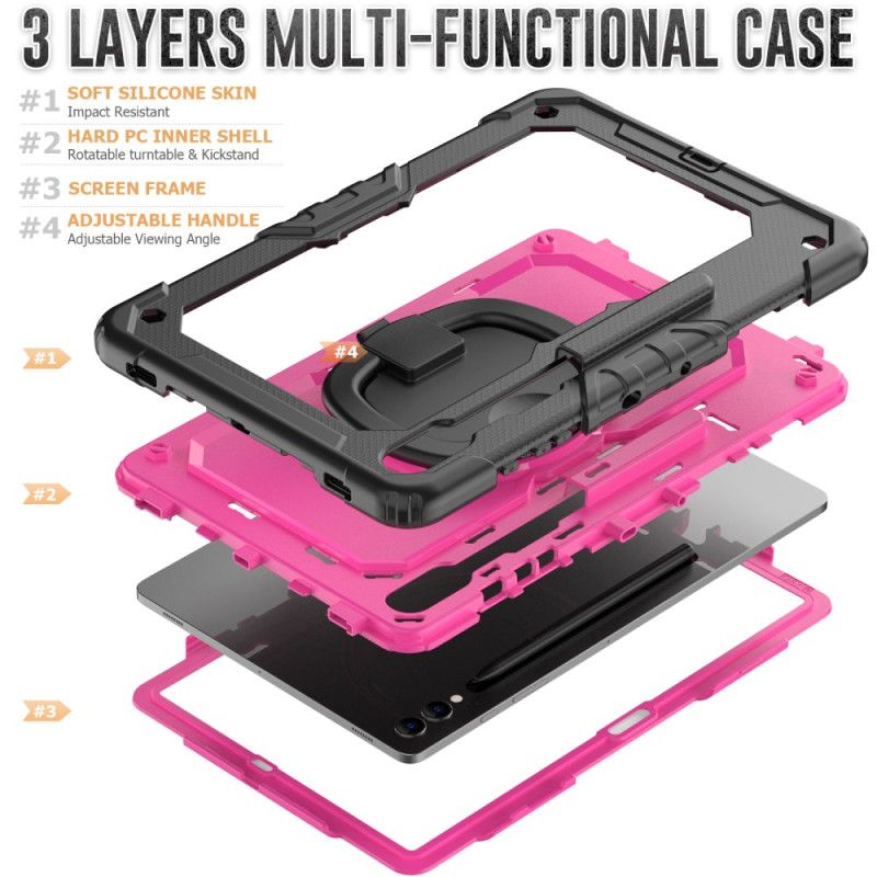 Cover Til Samsung Galaxy Tab S10 Plus Ultra-resistent Beskyttelse Med Stylusholder Og Skulderrem