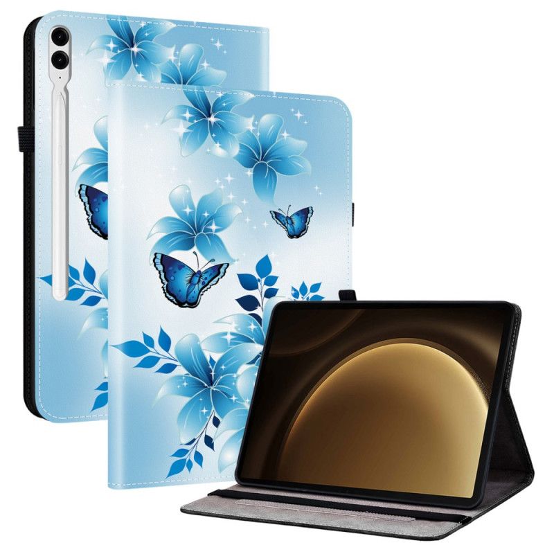 Etui Samsung Galaxy Tab S10 Plus Blåt Sommerfuglemønster