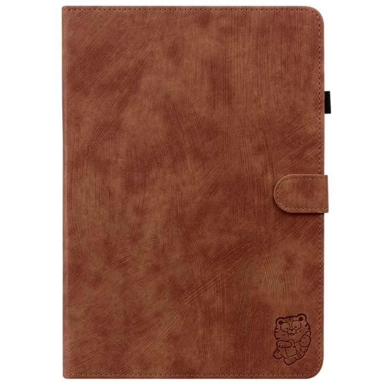 Flip Cover Samsung Galaxy Tab S10 Plus Lille Tiger Med Ruskindseffekt