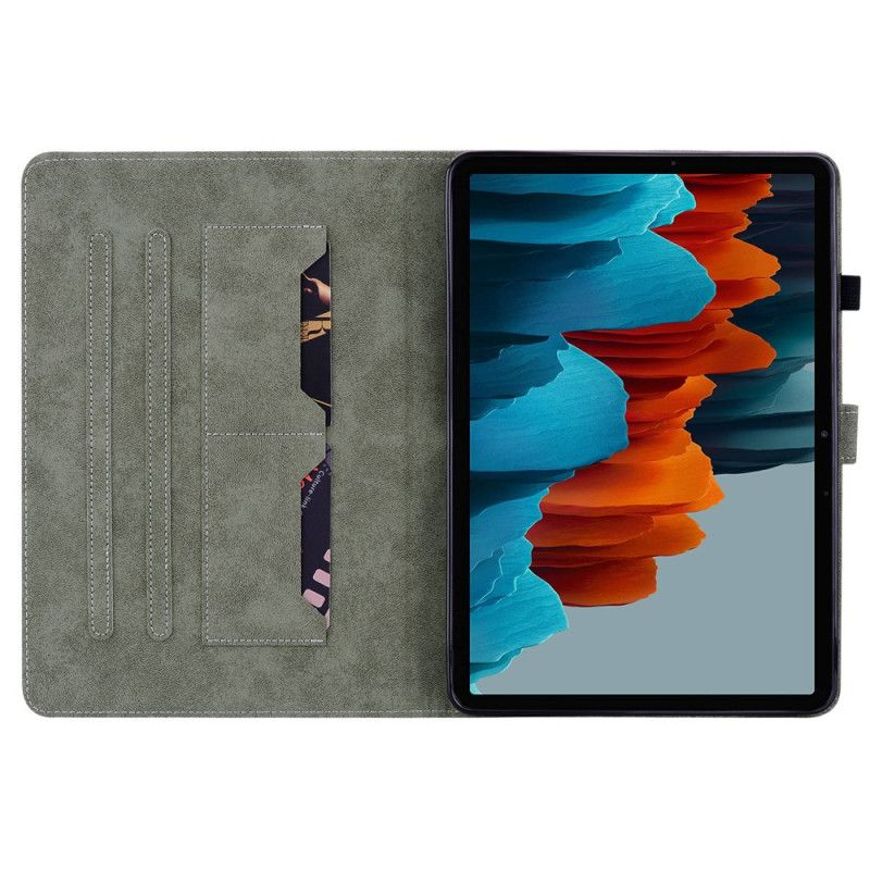 Flip Cover Samsung Galaxy Tab S10 Plus Lille Tiger Med Ruskindseffekt