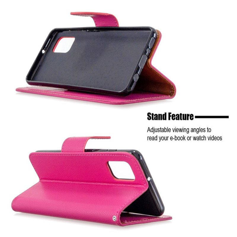 Flip Cover Samsung Galaxy A31 Sort Skråt Litchi