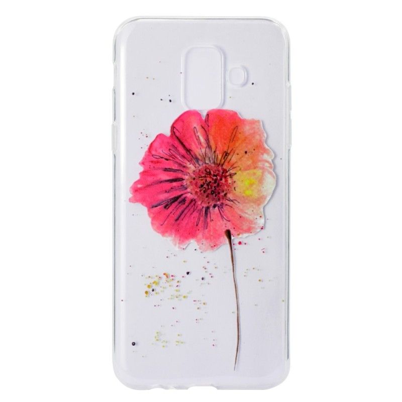 Cover Samsung Galaxy A6 Gennemsigtig Akvarelvalmue Original