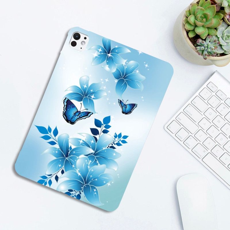 Cover iPad Pro 13 (2025) Blå Sommerfugle