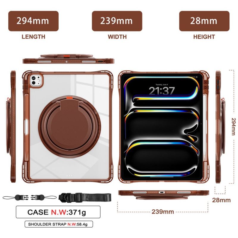 Cover iPad Pro 13 (2025) Justerbar Stativ Og Skulderrem