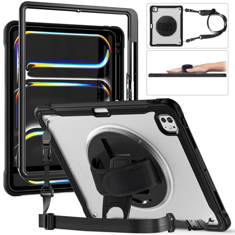 Cover iPad Pro 13 (2025) Telefon Etui Håndrem Stativ Og Skulderrem