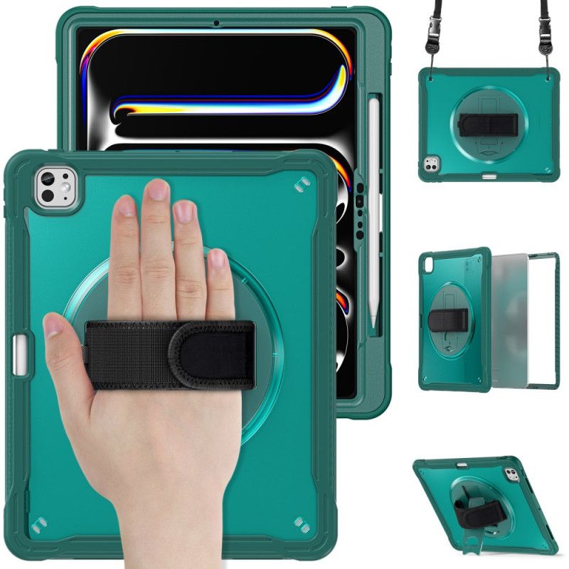 Cover iPad Pro 13 (2025) Telefon Etui Håndrem Stativ Og Skulderrem