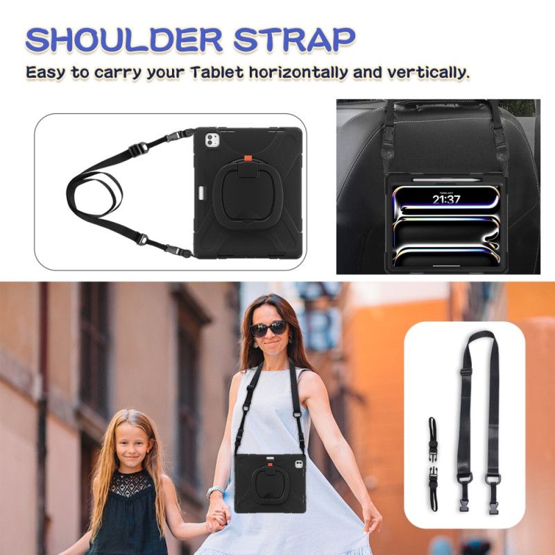 Cover iPad Pro 13 (2025) Telefon Etui Ringholder Og Justerbar Skulderrem