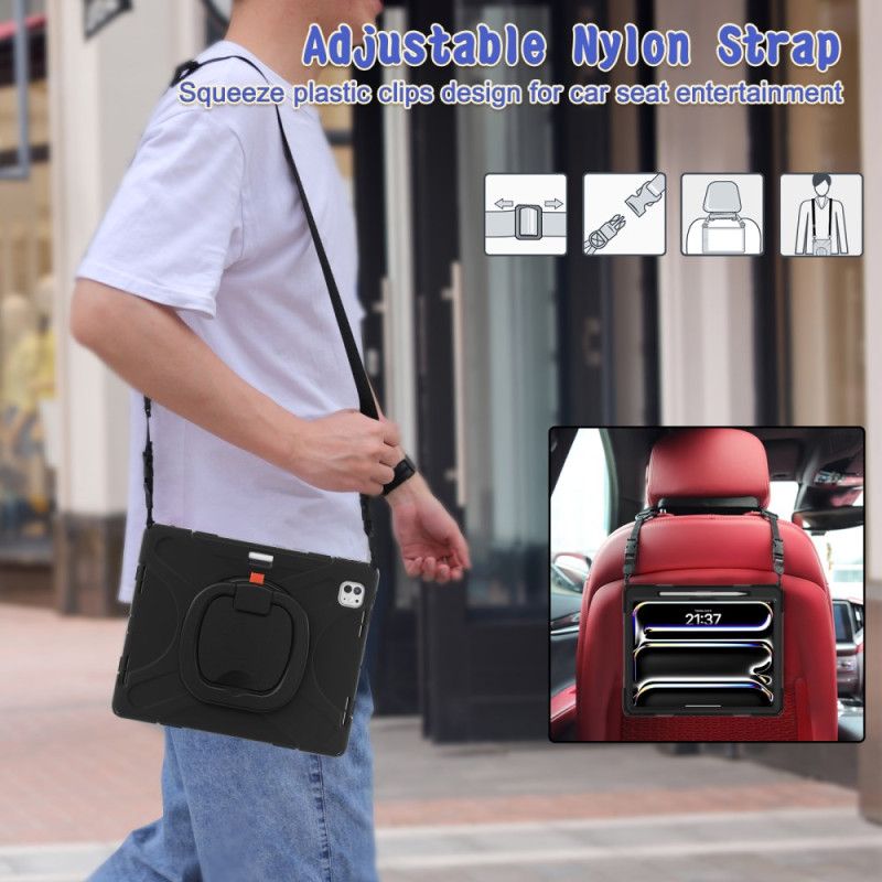 Cover iPad Pro 13 (2025) Telefon Etui Ringholder Og Justerbar Skulderrem
