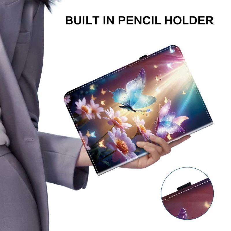 Etui Til iPad Pro 13 (2025) Glødende Sommerfugle