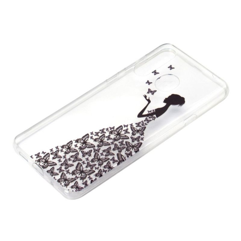 Cover Huawei Y6p Gennemsigtig Kjole Med Sommerfugle