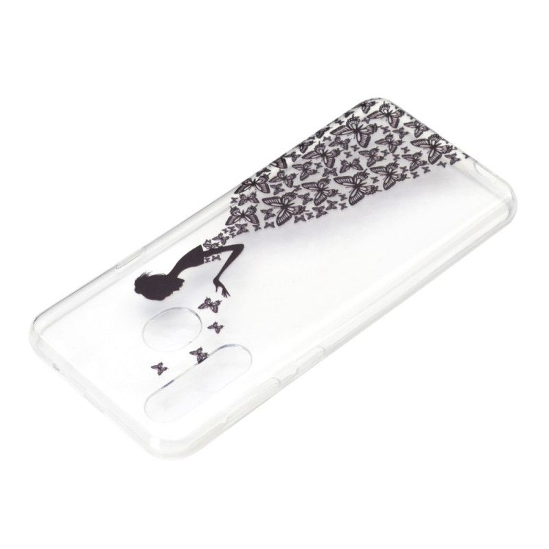 Cover Huawei Y6p Gennemsigtig Kjole Med Sommerfugle