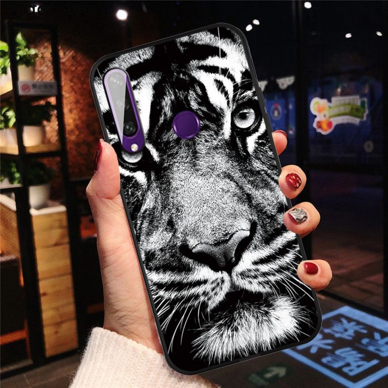 Cover Huawei Y6p Sort Og Hvid Tiger